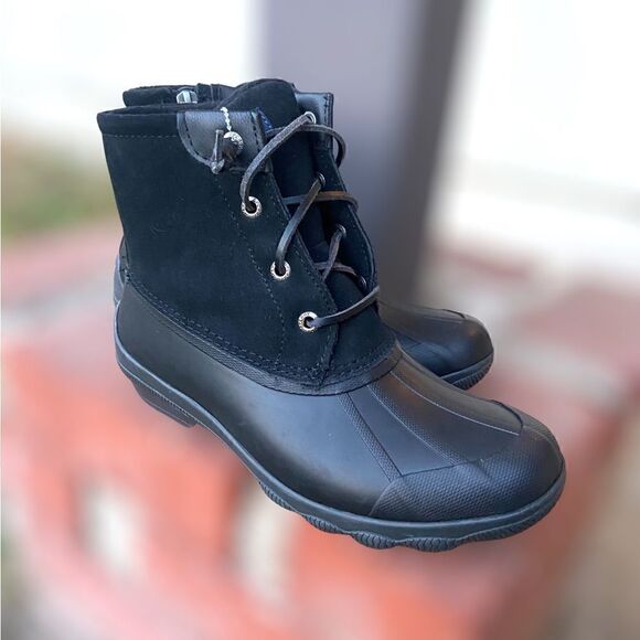 Sperry "Syron Gulf" Duck Boot Lace-up NEW black Size 6 - Picture 10 of 12